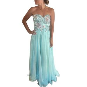 Jovani Strapless Dress Mint